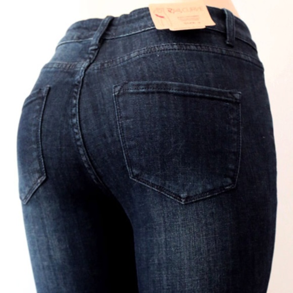 Last☝️Distressed Dark Blue High Waist Skinny Jeans - Picture 3 of 8